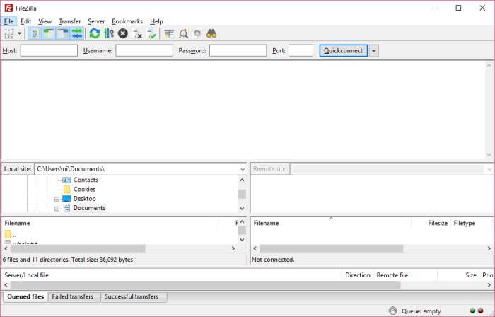 filezilla log green outline