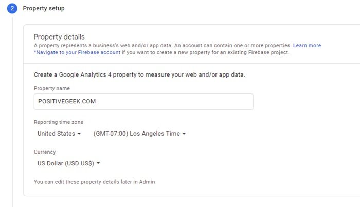 Google Analytics Account Property Setup