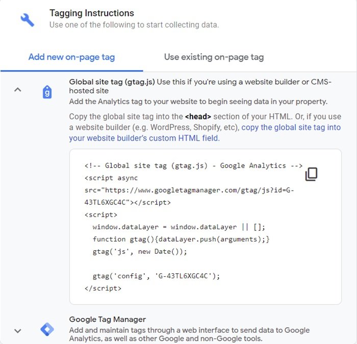 Google Analytics Global Site Tag