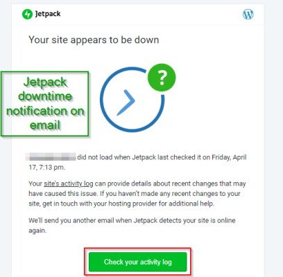 Wordpress Jetpack Plugin Downtime Notification Email