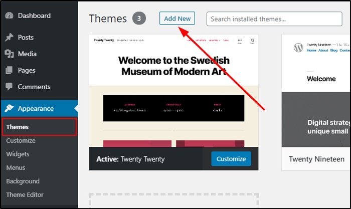 Add A New Theme To Wordpress