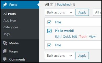 Delete Default Post On Wordpress