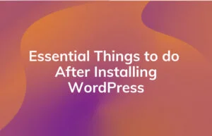 Read More About The Article 13 Essential Things To Do After Installing Wordpress.