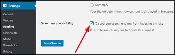 Wordpress Discourage Search Engine Visibility