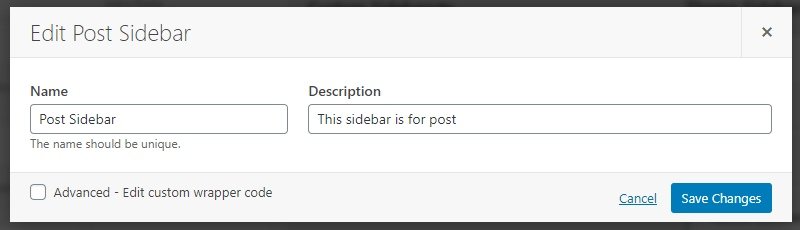 Create New Custom Sidebar On Wordpress