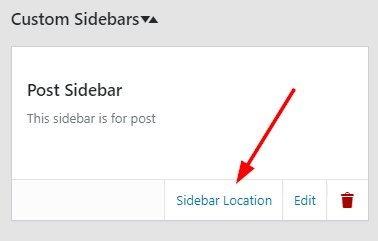 Custom Sidebar Location Setup