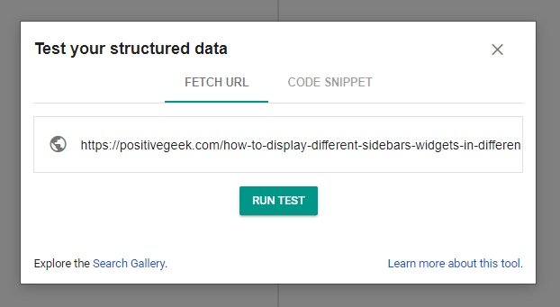 Google Structured Data Testing Tool