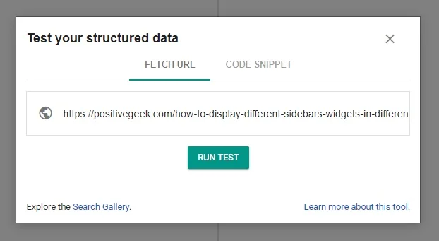 Google Structured Data Testing Tool