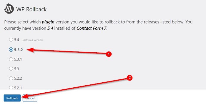 Downgrade Wordpress Plugin Using Wp Rollback