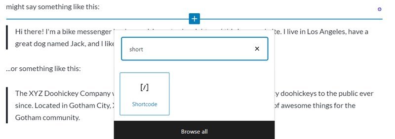 Adding Shortcode On Pages Or Posts