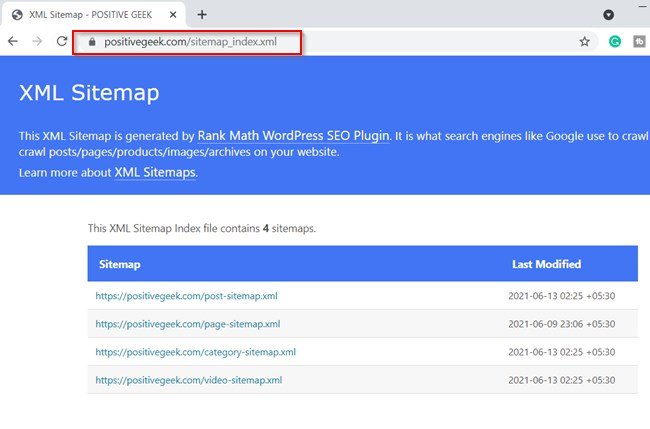 Rank Math Seo Index Sitemap Url