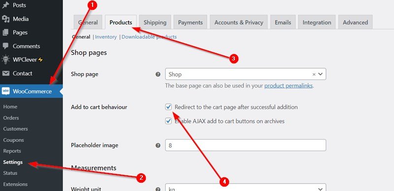 Redirect To The Cart Page After Successful Addition Woocommerce