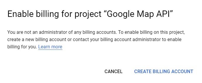 Enable Billing For Google Map Api For The First Time Users