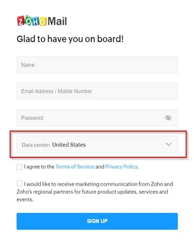 Registration On Zoho Mail